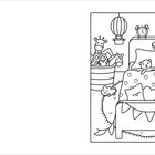 Illustration eines Kinderzimmers mit einem Bett, Kuscheltieren, einem Nachttisch, Lampe, Wecker, Buch, Sparschwein und Pflanzen.