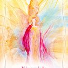Texte: "Ninamiela. Pflege und schütze deine Energiekörper." Illustration eines Engels in sanften Farben.