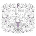 "NUR NOCH ein Kapitel" in verspielter Schrift, umgeben von Blumen, Büchern, Vögeln und Brillen in zarten Farbtönen.