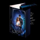 Text: "Soul Match", "Rebecca Danzenbaker". Illustration: Eine Frau und ein Mann vor einem leuchtenden, magischen Hintergrund.