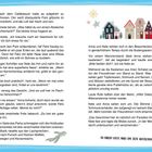 „Du darfst heute noch eine Seite auftrennen!“ Text über einen Winterspaziergang. Links Häuser und Bäume Illustration.