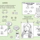 Augenformen und -farben: rund, mandelförmig, eckig. Zeichne Pupillen, mal die Augenfarbe. Piratenillustration mit Papagei.