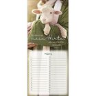 Aufschrift: "Der Herr ist mein Hirte, mir wird nichts mangeln. Psalm 23,1." Darunter ein Kalender für März mit Lammbild.