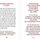 ITALIENISCHE CRESPELLE AL FORNO: Rezept mit Zutaten für Tomatensauce, Füllung und Pfannkuchen. Zahlen unten: 50, 51.