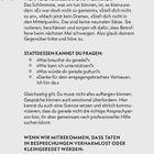 Texte: "WAS DU SAGEN KANNST", dann folgen Ratschläge zum Zuhören und Unterstützen, sowie Hinweise auf professionellen Beistand.