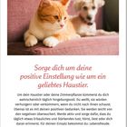„Sorge dich um deine positive Einstellung wie um ein geliebtes Haustier.“ Ein Kalenderblatt mit Katze und Hund.