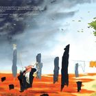 Text beschreibt ein Spiel, "der Boden ist Lava", auf einem Bild von Tieren in einer Fantasielandschaft.