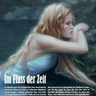 „STEP BY STEP | Im Fluss der Zeit“ und „Im Fluss der Zeit“. Eine Illustration zeigt eine junge Frau am Wasser.