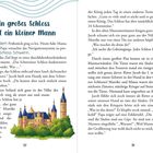 "Ein großes Schloss und ein kleiner Mann" steht in großer Schrift. Darunter: Text über einen Besuch im Schloss Schwerin. Unten eine Illustration des Schlosses.