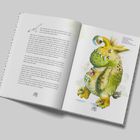 Texte: "Extrem selten", "Kammerkätzchen", "Graziano Sagrot". Illustration: Grünes Monster mit einem großen Auge und scharfen Zähnen.