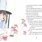 Text beginnt: "Sie sollen aber begreifen, dass Molly vielleicht zu Hause bleibt...". Illustration zeigt ein Mädchen am Tisch mit Blumen.