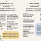 "Bockshornklee" und "Borretsch" mit Eigenschaften, Anwendungsgebiete und Dosierung beschrieben. Illustrationen von Pflanzen.