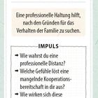 "Mangelnde Kooperation – Meine Haltung" steht oben. Angaben zu professioneller Haltung und Impulsfragen darunter.