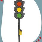 "Trennung: Am-pel. Mehrzahl: die Ampeln. Impulsfrage: Wo hast du schon einmal eine Ampel gesehen?"