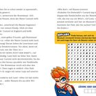 Texte: „Aufgabe: Finde heraus, wer sich im Museum versteckt! Kreise viermal den Namen ein und trage ihn unten ein.“

Darstellung: Ein Comicstil-Charakter mit orangen Haaren und großer Brille, namentlich "Lami", sowie ein Wortgitterrätsel.