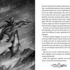 Text beschreibt ein Abenteuer: Alix, Luk auf einem Drachen im Schneesturm. Illustration zeigt den Drachenflug über Berge.