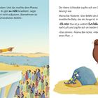 Links steht ein Pharao, der auf eine Menschenmenge zeigt; rechts ein besorgter Bär, der sich am Ohr kratzt.