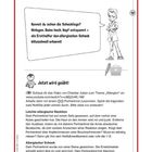 "Praxistipps & Übungen. Kennst du schon die Schocklage?" Illustration eines Jungen mit verschränkten Armen, Textfeld.