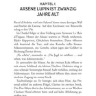 Kapitel 1, Arsène Lupin ist zwanzig Jahre alt. Text erzählt von Raoul d'Andrésys nächtlicher Erkundung eines Anwesens.