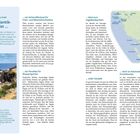 Seite 10, Steckbrief: Küstenlinie 853 km, 378 km Sandstrände. Text über Atlantikküste mit Fokus auf Natur, Fischerei, Wassersport. Links größeres Foto der Küste, rechts kleine Karte.
