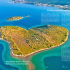 Kroatien. Von Istriens Küsten über den Kvarner bis zu den Kornaten. Herzförmige Inseln im blauen Meer, Küstenlandschaft.