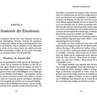 Kapitel 3: Die Anatomie der Emotionen; Überleben als oberstes Ziel. Der Text diskutiert Emotionstheorien und Überlebensmotivation.