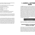 Seite 26-27 Text über AUDHS, Unterschiede zwischen Autismus und ADHS. Hervorgehobene Aussage: "Menschen mit AUDHS fühlen sich oft ausgeschlossen."