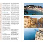 Zwischenstopp Cinque Terre. Oben: Spiaggia Baia del Silenzio. Unten: Piazza Garibaldi, spektakuläre Fahrt Küstenstraße.