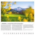 **APRIL**  
*Ausblick zum Hohen Göll*  
Sonnige Wiese mit gelben Blumen, Schneeberge im Hintergrund, blauer Himmel. Unten Wanderbeschreibung und Kalender.