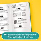 "Lösungen", "Mit ausführlichen Lösungen zum Nachvollziehen & Lernen". Mehrseitige Abbildung mit Diagrammen und Pfeilen.