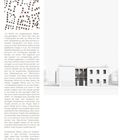 Bauten und Projekte // Haus am Friedensplatz, Dresden. Skizze zeigt Stadtplan mit Fokus und Gebäude im minimalistischen Stil.