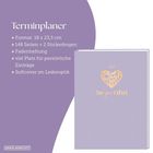 Terminplaner: Format 18 x 23,5 cm, 148 Seiten, 2 Stickerbögen, Fadenheftung, viel Platz, Softcover in Lederoptik.