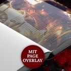 Text: "MIT PAGE OVERLAY." Ein Buch mit einer Illustration eines nachdenklichen Menschen, umgeben von Pflanzen.