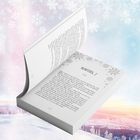 Text: "Kapitel 2. Luc". Ein aufgeschlagenes Buch mit Schneeflockenmotiv; im Hintergrund eine winterliche Landschaft.