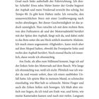 Eine Seite Text. Unten mittig die Zahl: 11. Der Text beschreibt einen Motorradunfall und die Sinneseindrücke danach.