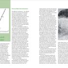 "Mäher und Mähbinder."
Links: Illustration eines Mähgeräts.
Rechts: Schwarzweißfoto eines Mannes in einem Feld.