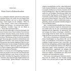 Links: Götz Aly - Freier Geist in Erdenschranken. Der Text beschreibt Goethes Zitat für Hardenbergs 70. Geburtstag. Rechts: Fortsetzung.