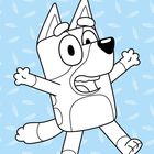 Eine Illustration zeigt einen cartoonartigen Hund mit offenen Armen auf hellblauem Hintergrund mit weißen Federn.