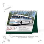 Text: „Ikarus 66 Linienbus“, „Mo Di Mi Do Fr Sa So“, „Dezember“, „kleine Wochenübersicht...“ Abbildung: Kalender und Linienbus.