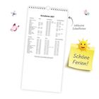 Kalenderblätter für die Monate Januar bis Dezember, verziert mit Tier- und Naturillustrationen.