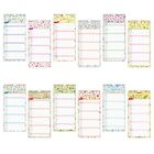 Kalenderblätter mit Monatsnamen von Januar bis Dezember, bunt verziert mit floralen Motiven und Mustern.