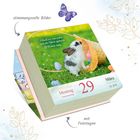 Texte: "Glück ist, was jeder sich als Glück gedacht. Friedrich Hebbel", "Montag 29 März", "Ostermontag", "13. KW". Ein Hase vor einem Korb mit Ostereiern.