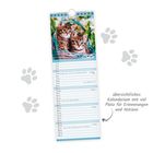 TEXT: April, übersichtliches Kalendarium mit viel Platz für Erinnerungen und Notizen. Zwei Kätzchen im Korb.