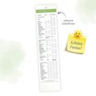 "Schulferien 2027" steht oben. Rechts ist ein Post-it mit einem lächelnden Sonnensymbol und "Schöne Ferien!" darauf.