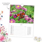 Text: "53 farbenfrohe Naturbilder", "Juni", "Woche 25". Kalenderbild mit Schmetterling auf lila Blumen.