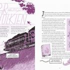 J.R.R. Tolkien geb. 1892. Penrhiwceiber. Illustration: Kinder beobachten vorbeifahrenden Kohlewagen und fantasieren.