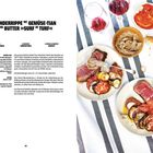 "Rinderrippe mit Gemüse-Tian und Butter 'Surf or Turf' für 4 Personen. Zutaten: Aubergine, Zucchini, Tomaten. Teller mit Fleisch."