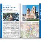 Inhalt und Tourenübersicht: Listet Touren, Seitenzahlen, Kilometer, Höhenmeter und Symbole. Unten drei Fotos von Landschaften.