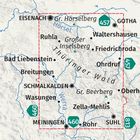 Aktivitäten: Wanderwege, Radwege. Orientieren: Bahn, Bus & Straßen. Karte mit Seen, Bergen, Straßen und Wanderwegen.
