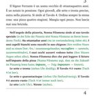Italienischer Text mit deutschen Übersetzungen, Zahlen und Zeitangaben.